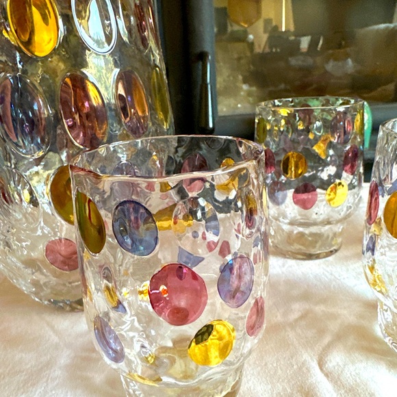 Bohemian Art Glass - Countess Collection Pitcher and 4 Glasses. GORGEOUS!! - Picture 7 of 9